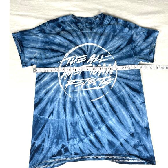 All-American Rejects Tie-Dye Band Tee Blue Graphic Shirt - Picture 3 of 5